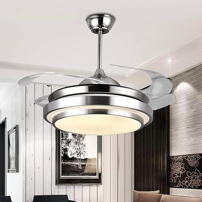 42” Modern Golden Ceiling Fan with LED Light & Remote Control | 65W Copper Motor | 3-Color Light | 3-Speed Noiseless Fan - Image 6