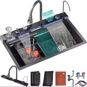 FUTURE | 2026 Edition | Smart LED Digital Display | Kitchen Sink | Multifunction Modern | Waterfall Stainless Steel | SS304 | Smart Kitchen Sink | 75 * 45C.M